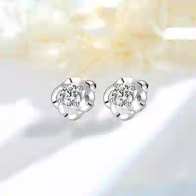 【纯银999爆闪】老凤祥 凤祥囍事 幸运四叶草 轻奢简约小清新甜美四叶草浪漫耳饰小巧养耳洞防过敏 精美礼盒装 足银 耳钉 女款