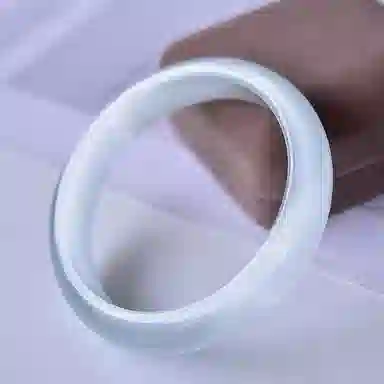 岁月静好 复古贵妃镯冰蓝古风汉服旗袍美人镯清新高级水润一步一响优雅气质新中式妈妈女朋友恋爱告白#好运 玻璃猫眼 手镯 女款