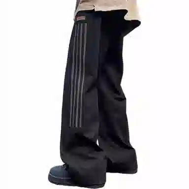 煦加 美式高街条纹纯色休闲裤 男款