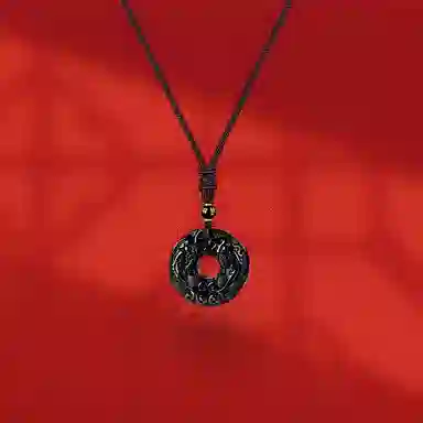 【招财貔貅】 希遇 平安扣吊坠 八方来财锁骨链新中式小众轻奢 礼盒 玉髓 项链 男女同款情侣款