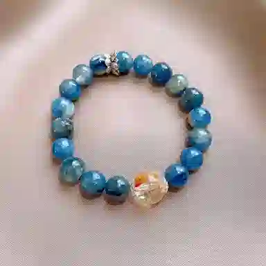 【砚海沉蓝】 指尖瑰宝 感受星河坠入深海的浪漫温柔而深邃平静祥和舒缓压力找到答案增强自信#好运天然 蓝水晶 手串 男女同款情侣款