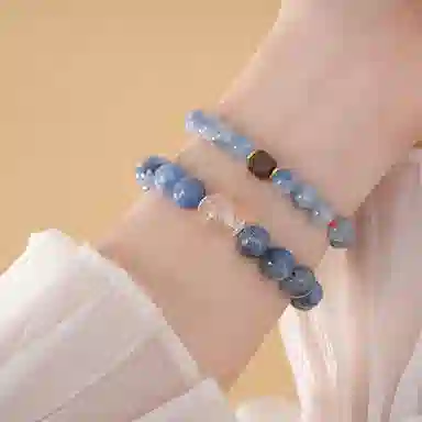 【砚海沉蓝】 指尖瑰宝 感受星河坠入深海的浪漫温柔而深邃平静祥和舒缓压力找到答案增强自信#好运天然 蓝水晶 手串 男女同款情侣款