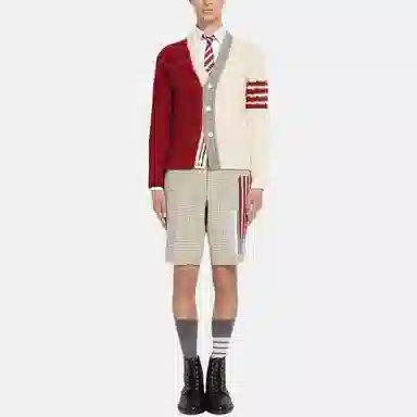 Thom Browne FW22 Striped V-Neck Sweater