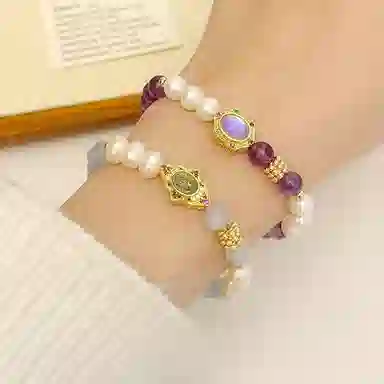 【夏日烟火】 指尖瑰宝 招财好运事业顺遂爱情美满升职加薪紫气东来纳福转运新中式复古轻奢天然 紫水晶 手串 男女同款情侣款