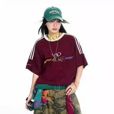 BJHG Retro Striped Raglan Tee