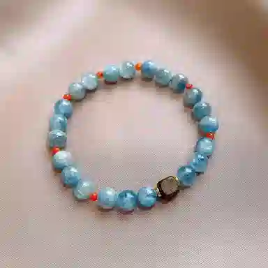 【蓝金景韵】 指尖瑰宝 一眼万物的东方配色国潮新中式轻奢高端招财暴富自信爆棚转运改运好运常在天然 蓝水晶 手串 男女同款情侣款