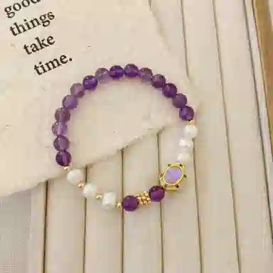 【夏日烟火】 指尖瑰宝 招财好运事业顺遂爱情美满升职加薪紫气东来纳福转运新中式复古轻奢天然 紫水晶 手串 男女同款情侣款