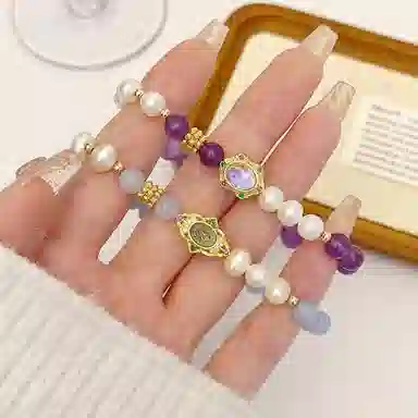 【夏日烟火】 指尖瑰宝 招财好运事业顺遂爱情美满升职加薪紫气东来纳福转运新中式复古轻奢天然 紫水晶 手串 男女同款情侣款