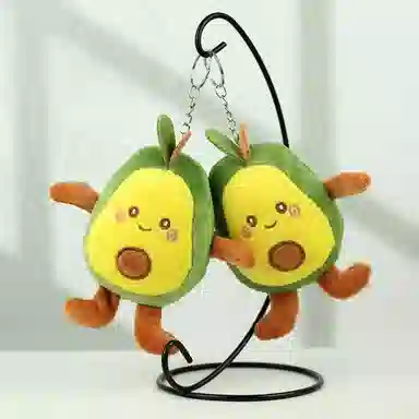 零界 卡通治愈可爱少女心牛油果玩偶蔬菜水果 创意手机绳包包挂饰行李箱 #好运 毛绒 挂件 男女同款情侣款