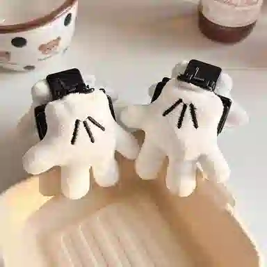 零界 可爱爪爪手掌抓夹治愈创意卡通立体#好运 毛绒 发夹 女款