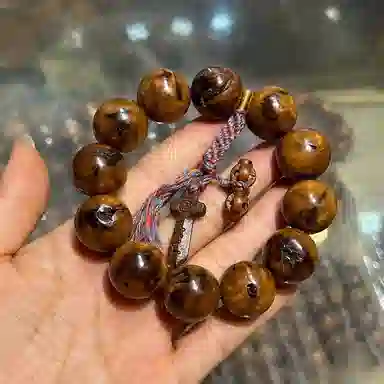 書卓 正宗雷击枣木全雷痕护身百年深山老树龄原木挂件平安#好运 檀木 手串 男女同款情侣款