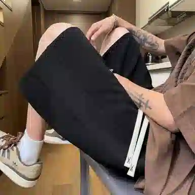 诗丹帝国 美式复古潮流潮牌宽松时尚五分裤休闲短裤 男女同款