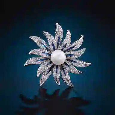 缔晶 森系时尚气质蝴蝶花环胸花套装 清新优雅日常通勤防走光配饰 合金 胸针 女款