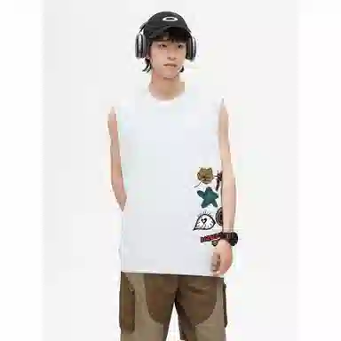 巴塞罗那足球俱乐部 日系简约基础款宽松柔软舒适亲肤通勤百搭做旧无袖背心 男女同款