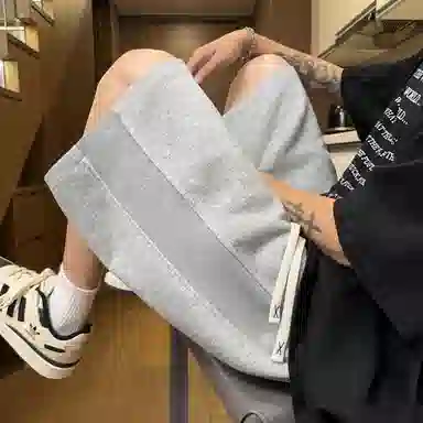 诗丹帝国 美式复古潮流潮牌宽松时尚五分裤休闲短裤 男女同款
