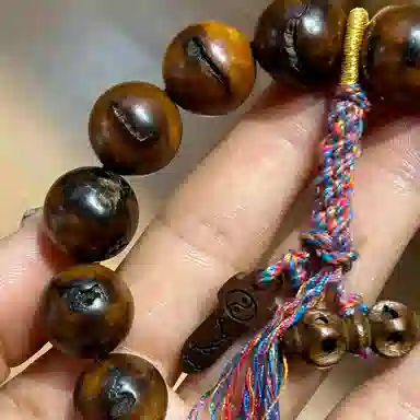 書卓 正宗雷击枣木全雷痕护身百年深山老树龄原木挂件平安#好运 檀木 手串 男女同款情侣款