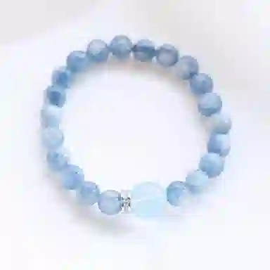 庆怡 招财纳福 水逆退散 时来运转蓝晶石顺利上岸转运珠#好运 蓝水晶 手串 男女同款情侣款
