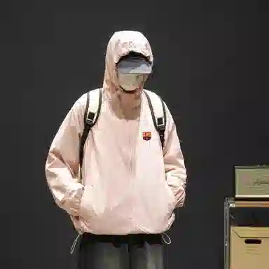 巴塞罗那足球俱乐部 户外冰皮轻薄外套皮肤衣宽松连帽 超轻透气防紫外线防晒服 男女同款