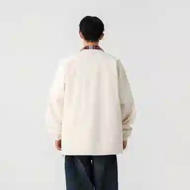 大卫贝肯 美式高街嘻哈街头学院风基础款花格条纹设计简约时尚百搭立领拉链休闲通勤潮牌宽松防风防水无性别主义长袖夹克外套 男女同款