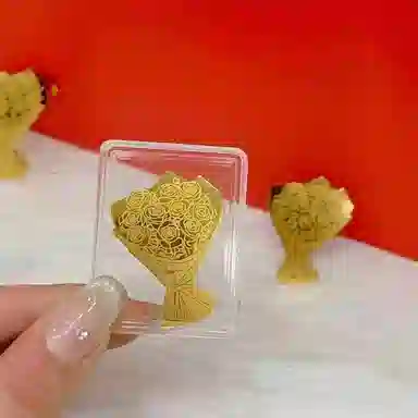 【招财吸金999金片】 九龙古 玫瑰花束浪漫经典永不凋零恋爱告白轻奢时尚背部日常通勤#好运#好运 贴片 挂件 男女同款情侣款