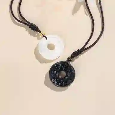 【招财纳福】 佐卡伊 貔貅平安扣 新中式小众设计扣住平安 幸福如意简约百搭#好运 玉髓 项链 男女同款情侣款