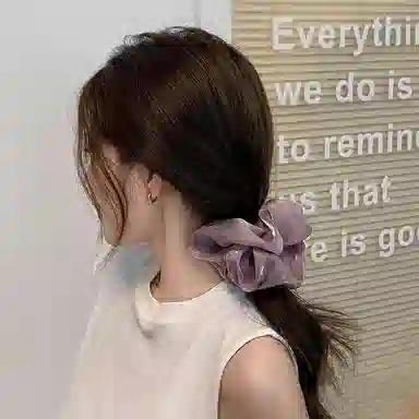 水中玉 紫色波点网纱大肠发圈高弹力耐用发绳扎头发发饰 皮筋 头绳 女款