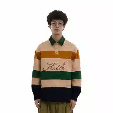 KITH FW24 Stripe Microsuede Tanner Pullover Fall 2024 Polo