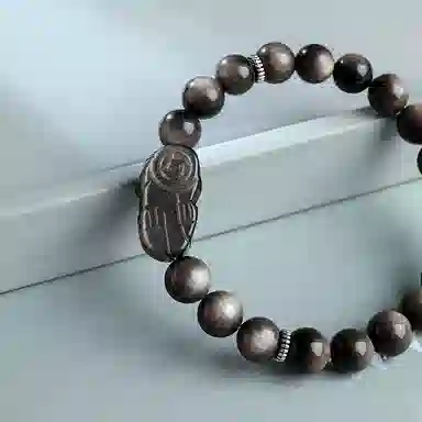 【来财貔貅】 印象眸  新中式精致简约古风多财多福素圈转运珠通勤高级设计感手饰 礼盒包装#好运 黑曜石 手串 男女同款情侣款