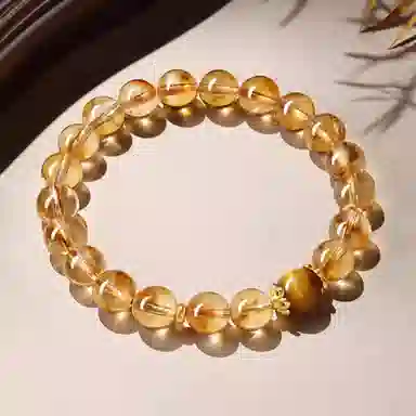 一世倾 招财进宝 新中式国潮转运珠轻奢精致高级感小众创意设计日常通勤百搭必备好运天然 黄水晶 手串 男女同款情侣款
