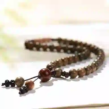 木盛缘 【快乐加倍招财转运】新中式复古风诸事顺利八方来财多圈叠戴文玩盘玩佛好运转运礼盒#好运 绿檀 手串 男女同款情侣款