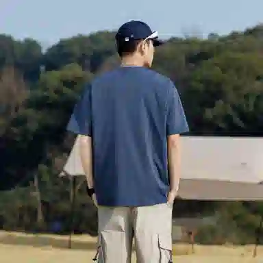 稻草人 美式高街简约基础款纯色户外跑步运动透气休闲宽松舒适百搭短袖短裤健身套装 男女同款