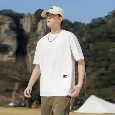 稻草人 美式高街简约基础款纯色户外跑步运动透气休闲宽松舒适百搭短袖短裤健身套装 男女同款