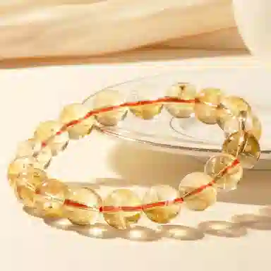 豆蔻时光 精品海胆黄 独一无二 招财进宝时来运转八方来财小众寓意好转运暴富新中式国潮国风#好运 黄色 黄水晶 手串 男女同款情侣款