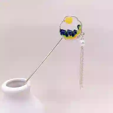 【日照金山】 指尖瑰宝 国风扇子高级感精致时尚小众设计流苏轻奢大气奢华温柔气质旗袍汉服#好运 合金 发簪 女款