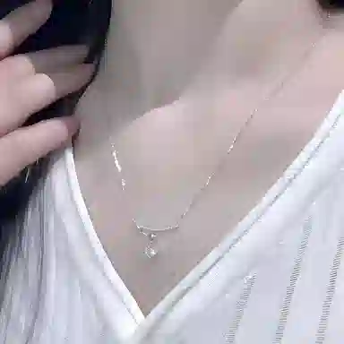 简约甜美星星水滴锁骨链轻奢高级#好运 铜 项链 女款