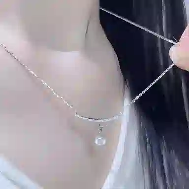 简约甜美星星水滴锁骨链轻奢高级#好运 铜 项链 女款