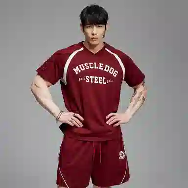 Muscle Dog V-Neck Loose Fit T-Shirt