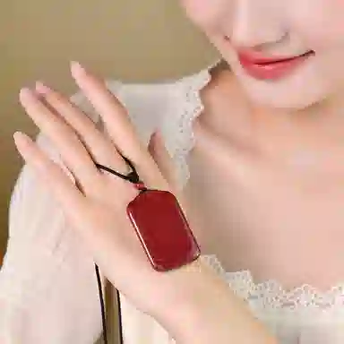 灵菲 平安无事 收藏级高含量紫金砂无事牌 新中式国风复古 万事如意吉祥 礼盒 再造辰砂朱砂 项链 男女同款情侣款