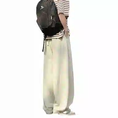 哲源 复古简约纯色宽松休闲裤 男女同款