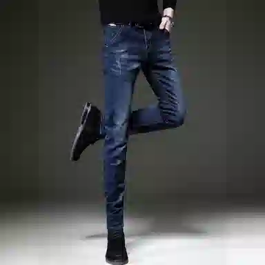 吉肯蒂 高级休闲简约舒适百搭修身牛仔裤 男款