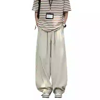 哲源 复古简约纯色宽松休闲裤 男女同款