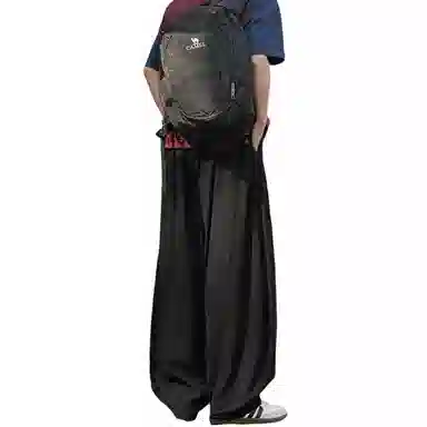 哲源 复古简约纯色宽松休闲裤 男女同款