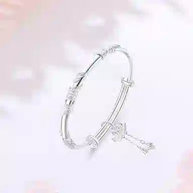 【S999足银|精选高品质】 金师傅 繁花似锦两世欢 好运莲莲万事如意新中式国潮气质典雅百搭 小众轻奢设计高级#好运 纯银 可调节手镯 女款