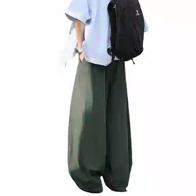 哲源 复古简约纯色宽松休闲裤 男女同款
