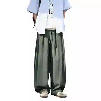 哲源 复古简约纯色宽松休闲裤 男女同款
