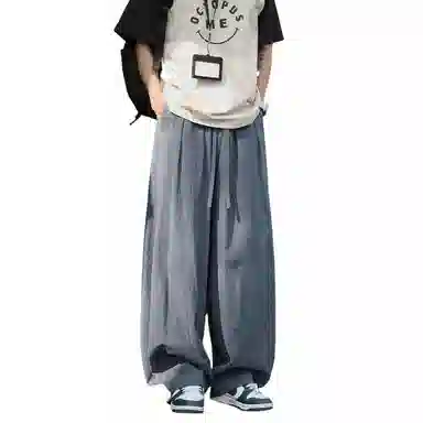 哲源 复古简约纯色宽松休闲裤 男女同款