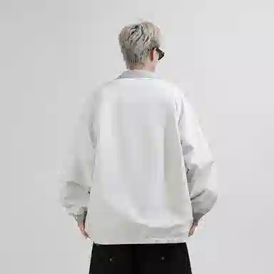 兰缪 美式高街风复古纯色基础款字母品牌防风日常山系通勤户外百搭运动休闲宽松长袖夹克外套 男女同款