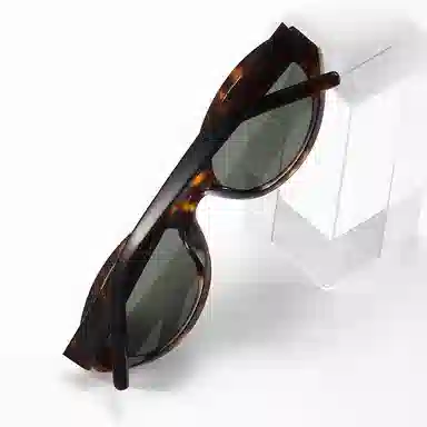 匠达人 小框时髦百搭白色复古时尚高级感轻奢遮阳防晒防紫外线大脸圆脸 板材镜架 椭圆形 太阳眼镜 男女同款情侣款