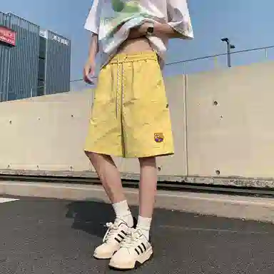 巴塞罗那足球俱乐部 美式复古简约基础款宽松舒适日常百搭直筒冰丝速干工装休闲短裤 男女同款