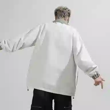 兰缪 美式高街风复古纯色基础款字母品牌防风日常山系通勤户外百搭运动休闲宽松长袖夹克外套 男女同款